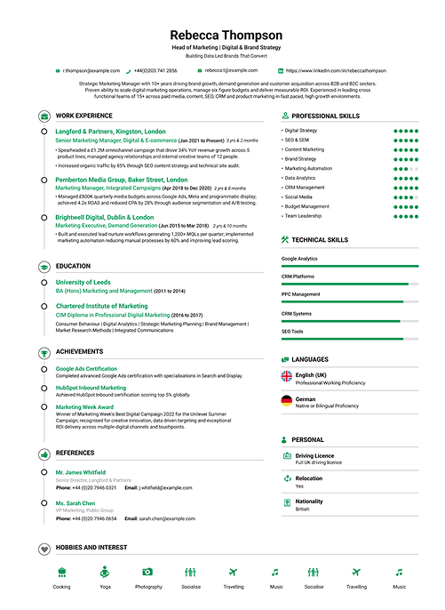 Celebrity resume example preview